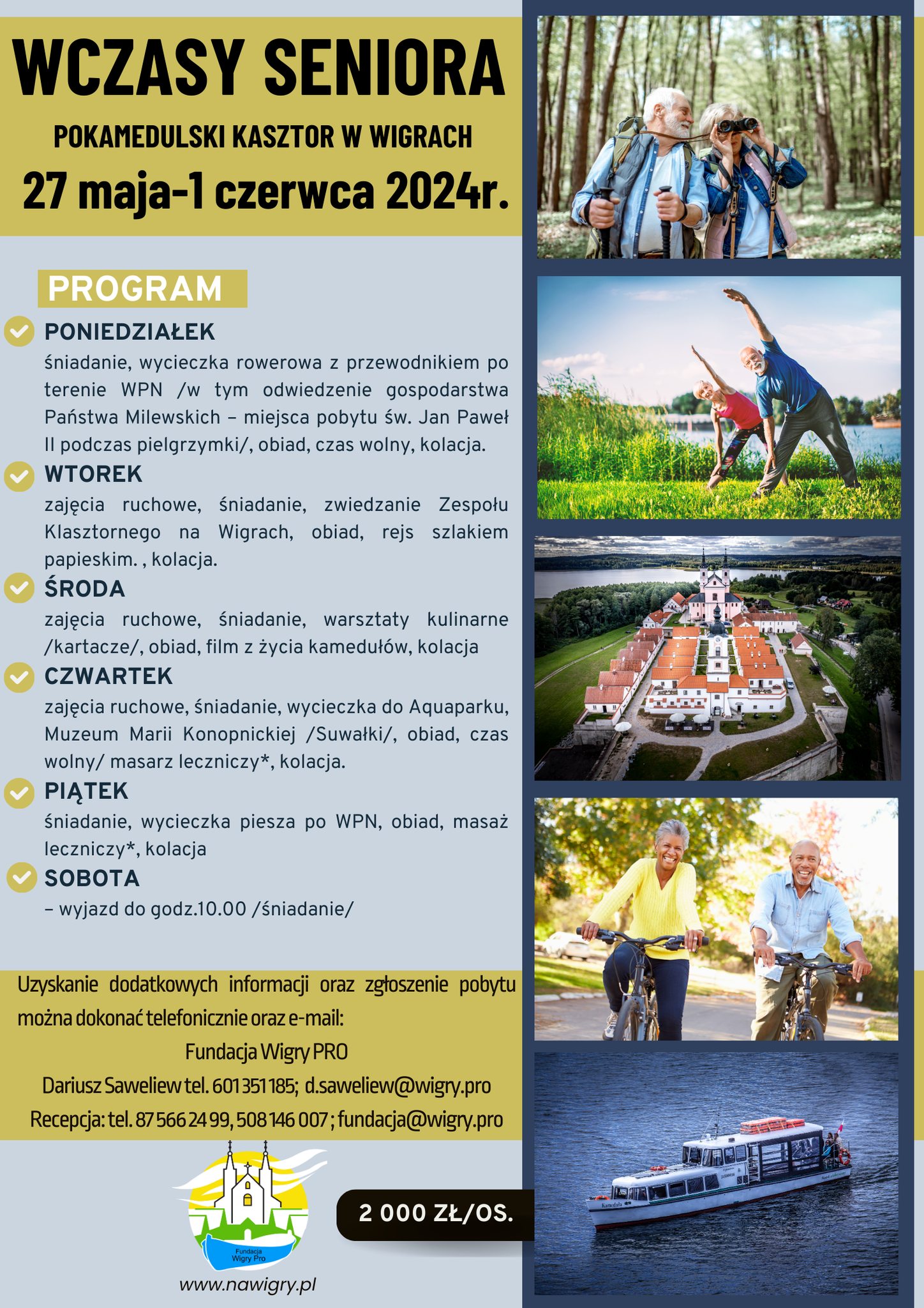 Wczasy seniora – Pokamedulski Klasztor w Wigrach Wczasy seniora - Pokamedulski Klasztor w Wigrach